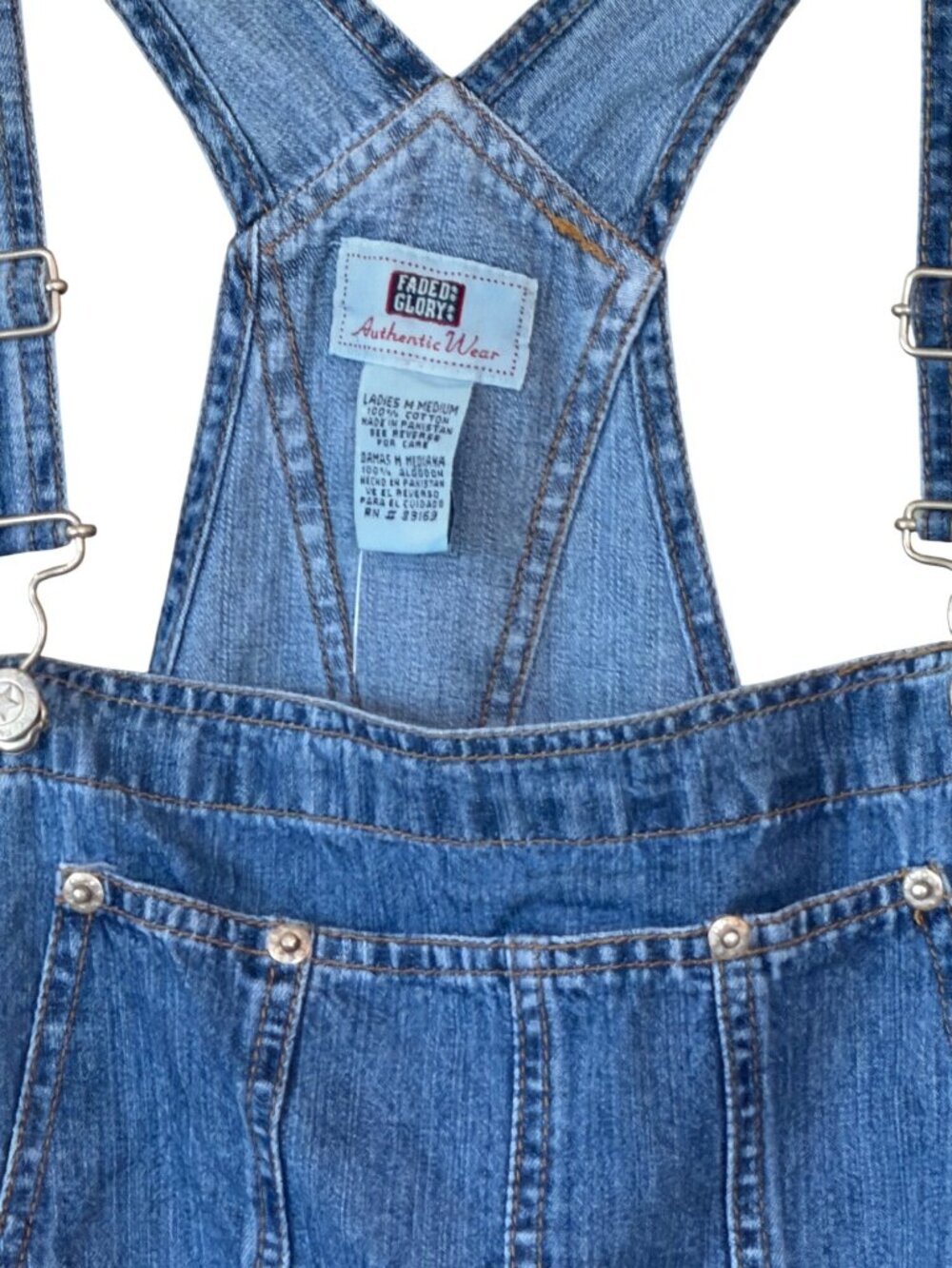 Faded Glory Women's Bib Overalls Maxi Dress Denim Blue Western Size Medium NWT - Picture 6 of 9